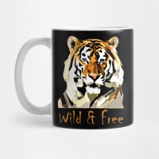 Wild and Free tiger illustration Mug